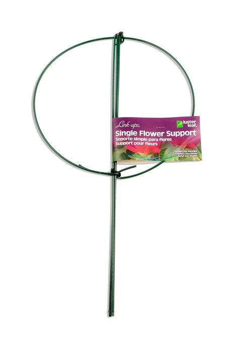 Luster Leaf Link-ups Single Flower Support with Legs-24" ring/14" legs, Green, MD