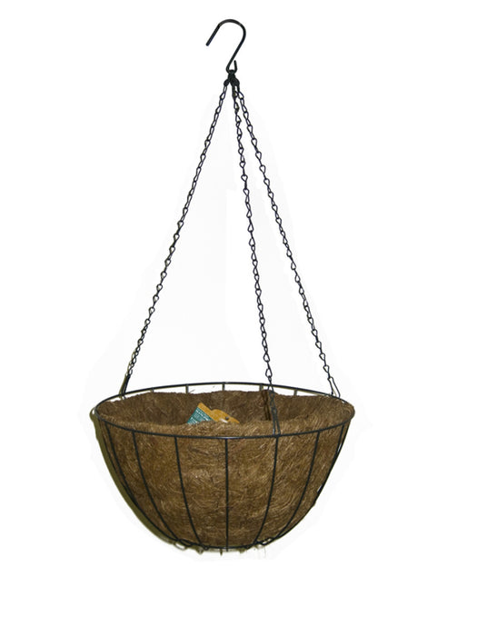 Panacea Growers Hanging Basket With Liner-Green, 14 in