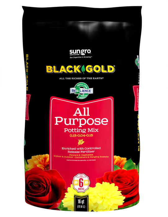 Black Gold All Purpose Potting Soil-0.13-0.04-0.13, 16 qt