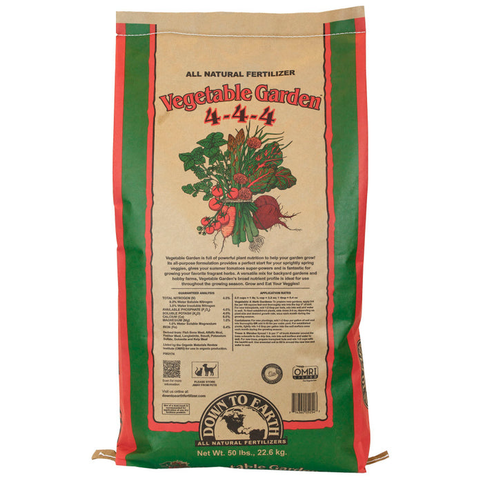 Down To Earth Vegetable Garden Natural Fertilizer 4-4-4-50 lb