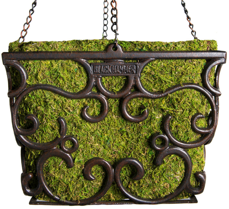 Supermoss Hammer Hanging Basket-Macbeth Square, Black, 14 in