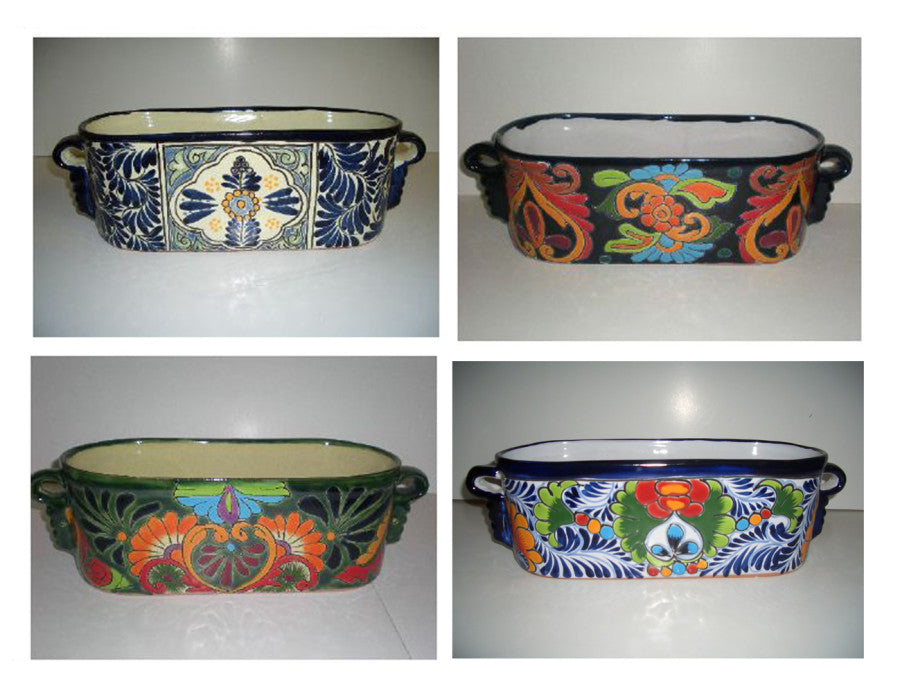 Talavera Window Boxes-Traditional Laurel & Bicentenario, 13 in