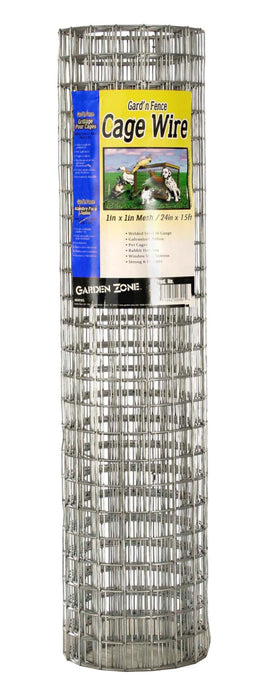 Garden Zone 16-gauge 1in X 1in Cage Wire Galvanized-Silver, 24In X 15 ft