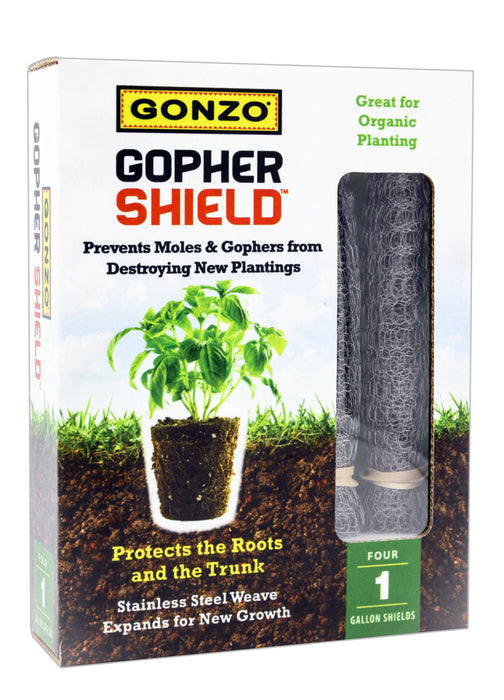 Gonzo Gopher Shield for Moles, Gophers & Voles Steel-4 pk, 12In X 8 in, 1 gal