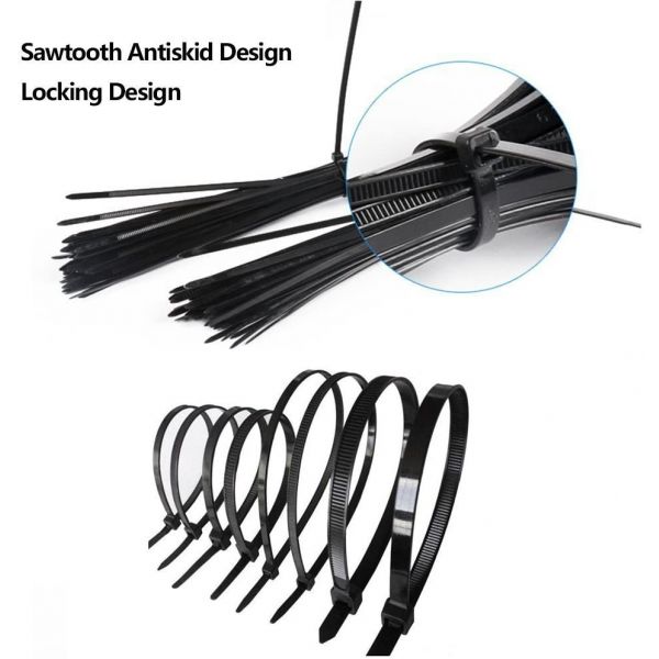 Simple Deluxe 500-PACK 4 Inch Self-Locking Versatile Nylon Cable Wire Zip Ties in Black & White, UL Listed