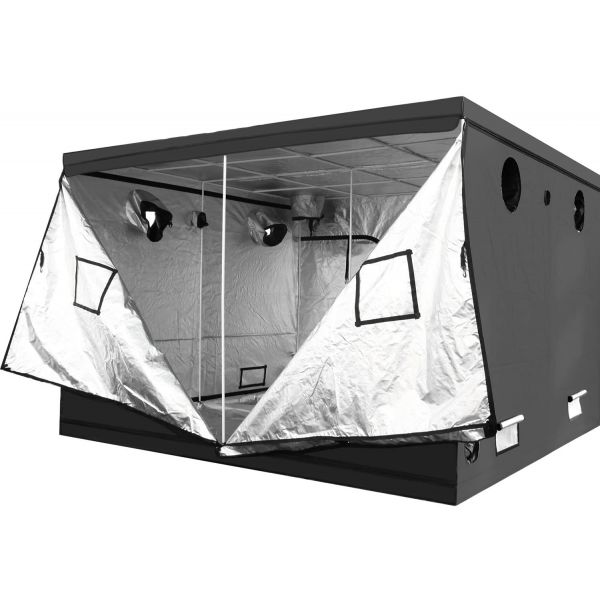 iPower 120"x120"x78" Hydroponic Water-Resistant Grow Tent with Removable Floor Tray for Indoor Seedling Plant Growing