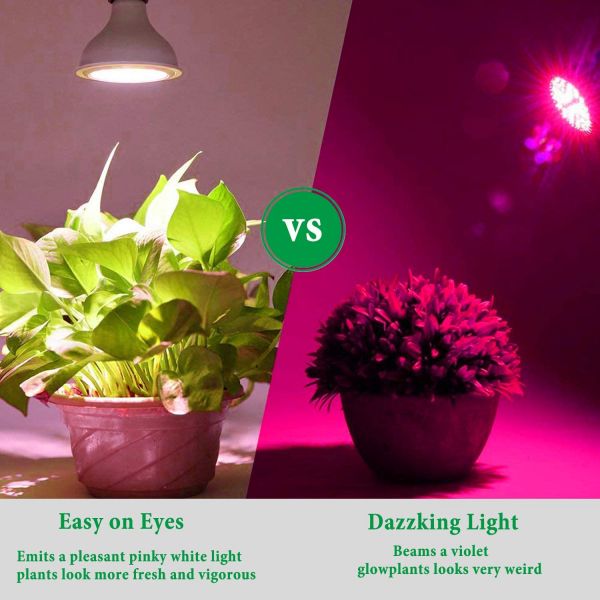 iPower 24 Watt Multi-Spectrum LED Grow Light Bulb for Plant Growth and Flowering with 6 Red and 12 White LEDs