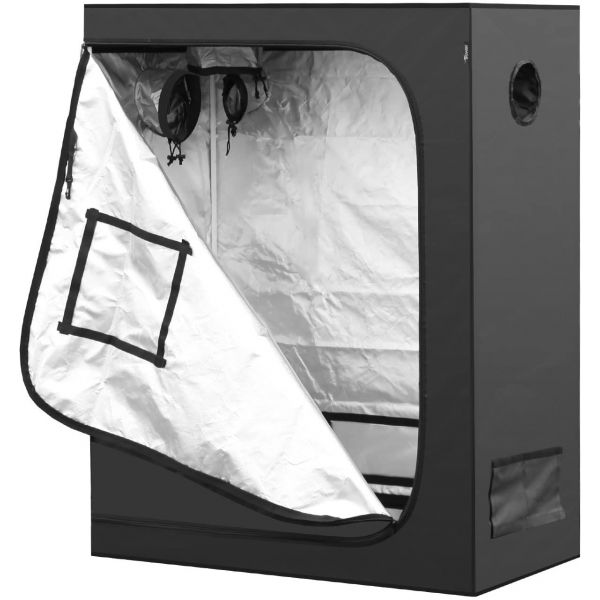 iPower 48"x24"x60" Hydroponic Water-Resistant Grow Tent with Removable Floor Tray for Indoor Seedling Plant Growing, 2'x4'