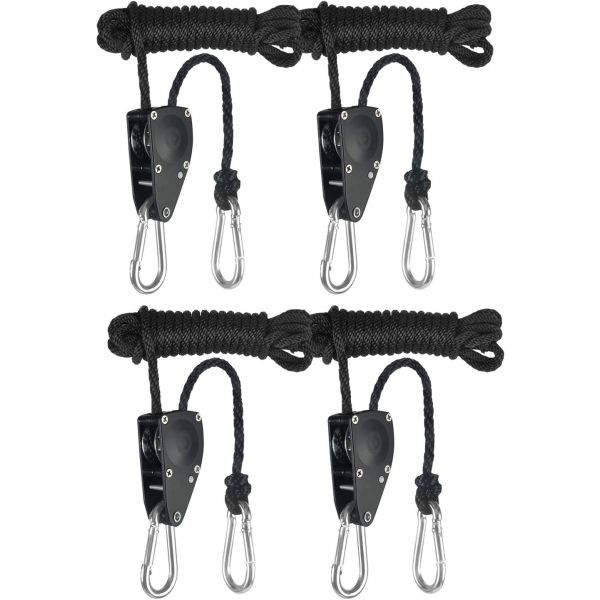 iPower 2-Pack 1-4 Inch 8-Feet Long Super Duty Adjustable Rope Clip Hanger ,300lb Capacity