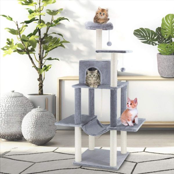 ScratchMe Cat Tree Tower with Hammock & Scratching Post