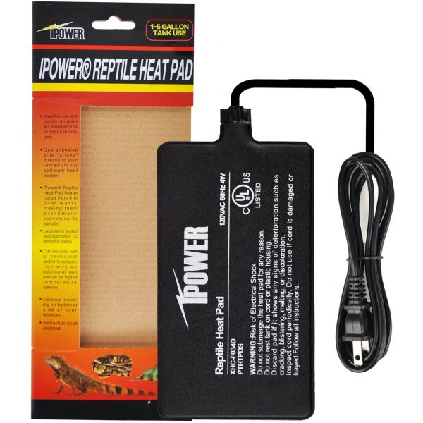 iPower 4"x7" Under Tank Heater for Reptile Terrariums Heat Mats-4 Watts