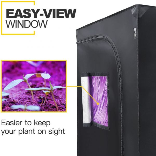 iPower 48"x24"x60" Hydroponic Water-Resistant Grow Tent with Removable Floor Tray for Indoor Seedling Plant Growing, 2'x4'