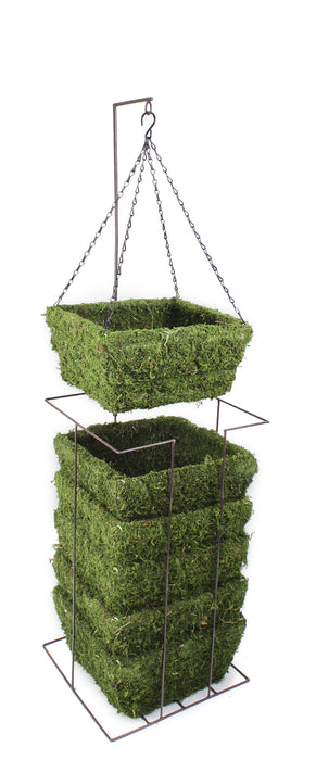 Supermoss Square Hanging Basket Preserved-Spring Green, MD, 12.5In X 12.5In X 7 in