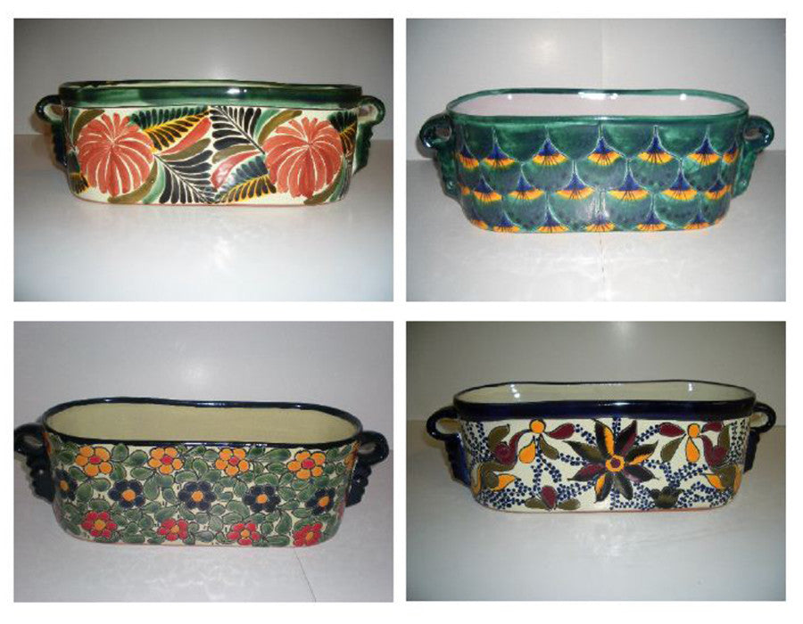 Talavera Window Boxes-Florentino Peacock Primavera & Violeta, 13 in