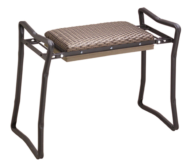 Flexrake Classic Wicker Kneeler/Bench Seat-Black/Brown, LG