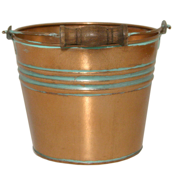 Robert Allen Banded Planter w/Handle-Vintage Copper, 6 in