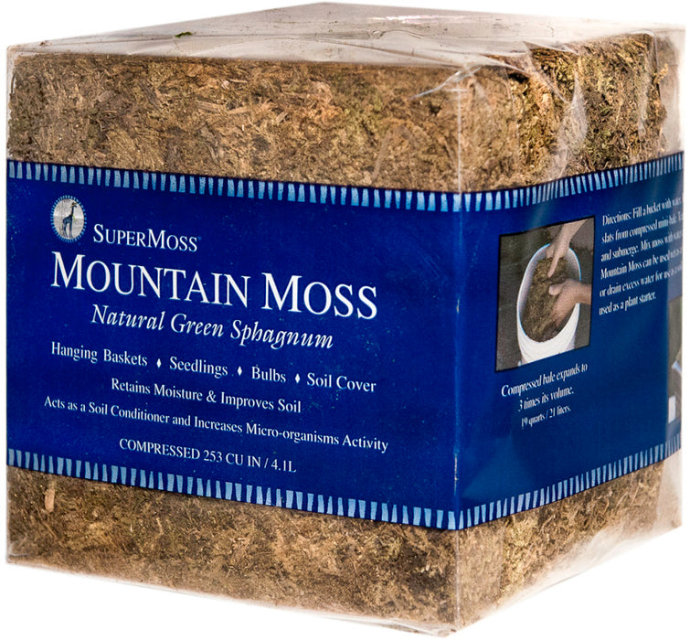 Supermoss Mountain Moss Dried Natural Sphagnum-Green, 343Cuin Mini Bale