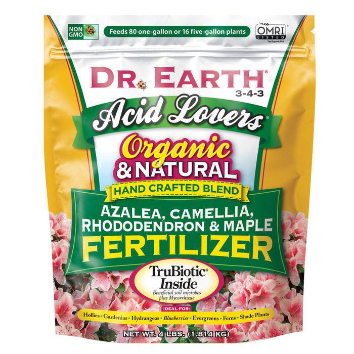 Dr. Earth Acid Lovers Premium Azalea, Camellia, Rhododendron & Maple Fertilizer 3-4-3-4 lb