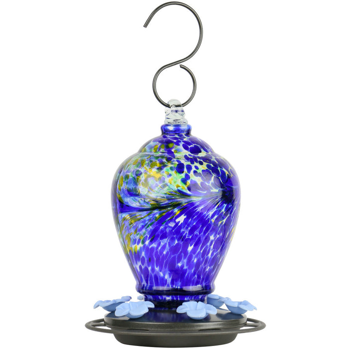 Nature's Way Artisan Gravity Glass Hummingbird Feeder-Spring Rain, 28 oz