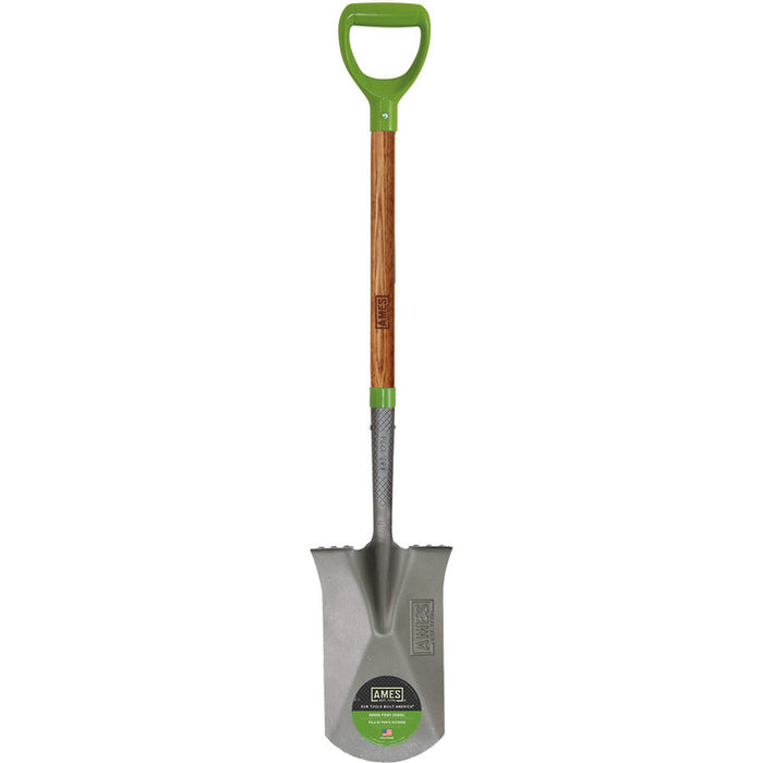 Ames Garden Spade with Ash Handle D Grip-Brown