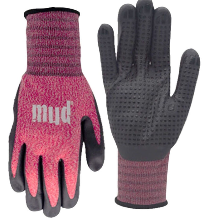 Mud Women's Nitrile Dotted Palm Gloves-Watermelon, SM/MD