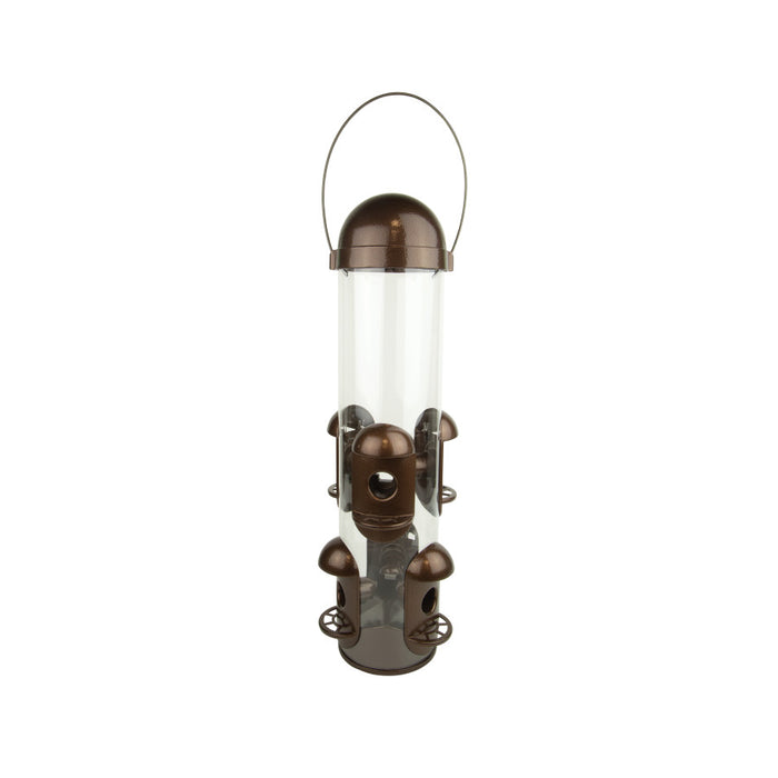 Pennington Squirrel Multi-Port Squirrel Resistant Tube Bird Feeder-Bronze, 4 lb Capacity