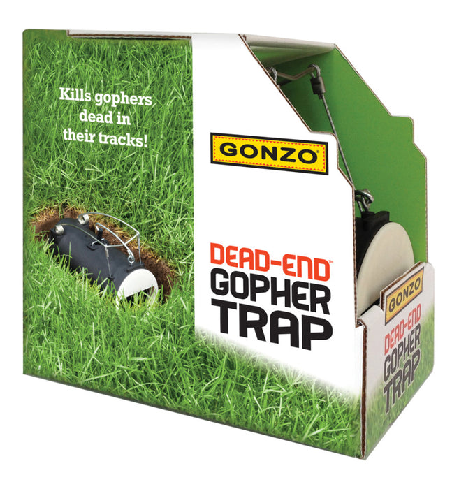 Gonzo Dead-End Mole & Gopher Trap-Black, 3.5In X 6.5 in