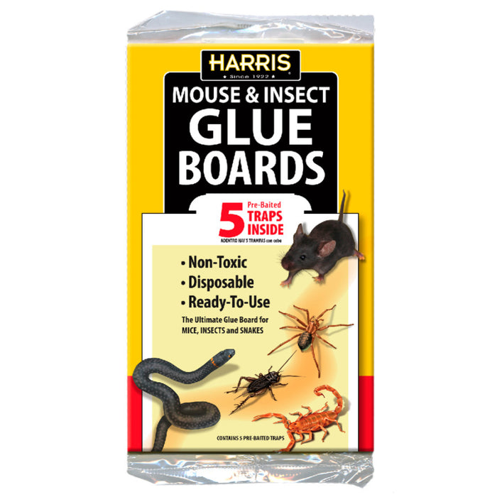 Harris Mouse & Insect Glue Boards Pre-Baited Traps-15 pk