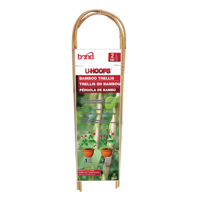 Bond Packaged Bamboo U-Hoops Trellis-Brown, 14 ft