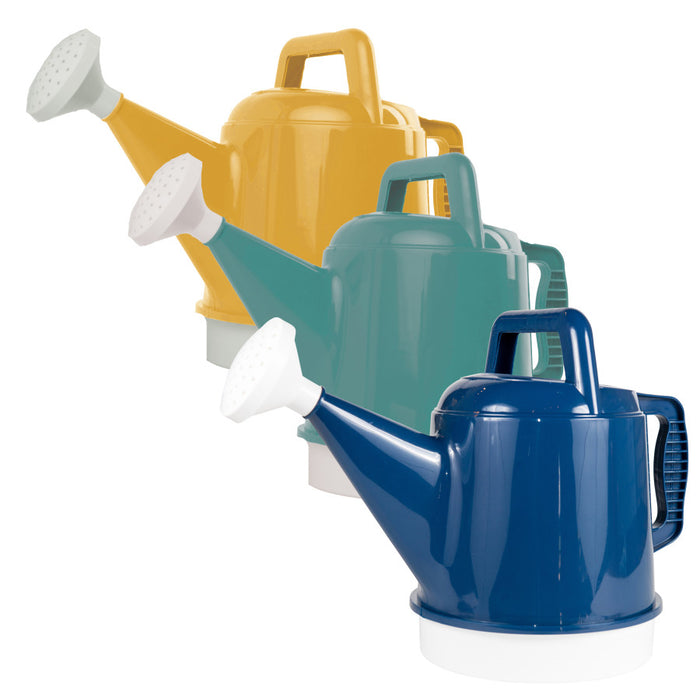 Bloem Deluxe Watering Can-Earthy Yellow/Bermuda Teal/Deep Sea, 2.5 gal