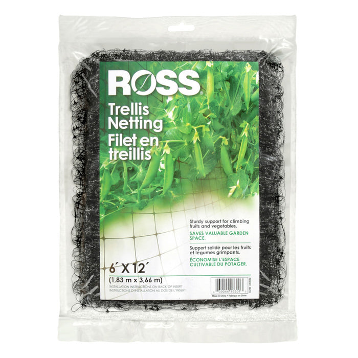 Ross Trellis Netting Plant Support-Black, 16Ft X 12 ft