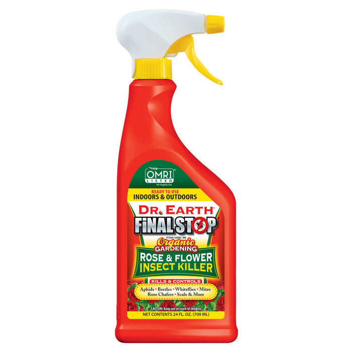 Dr. Earth Final Stop Rose & Flower Insect Killer Ready to Use Natural Organic-24 oz