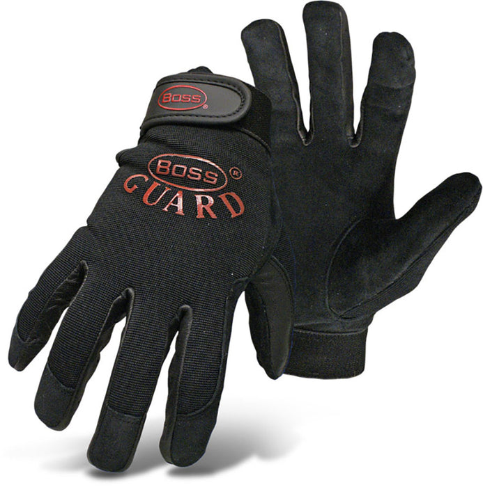 Boss Guard Reverse Goatskin Mechanic Glove-Black, LG