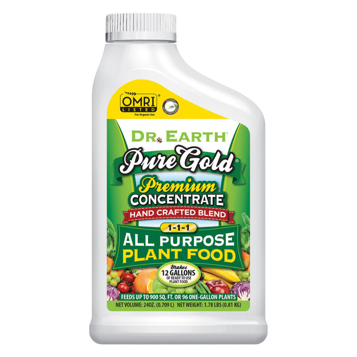 Dr. Earth Pure Gold All Purpose Plant Food 1-1-1 Concentrate-24 oz