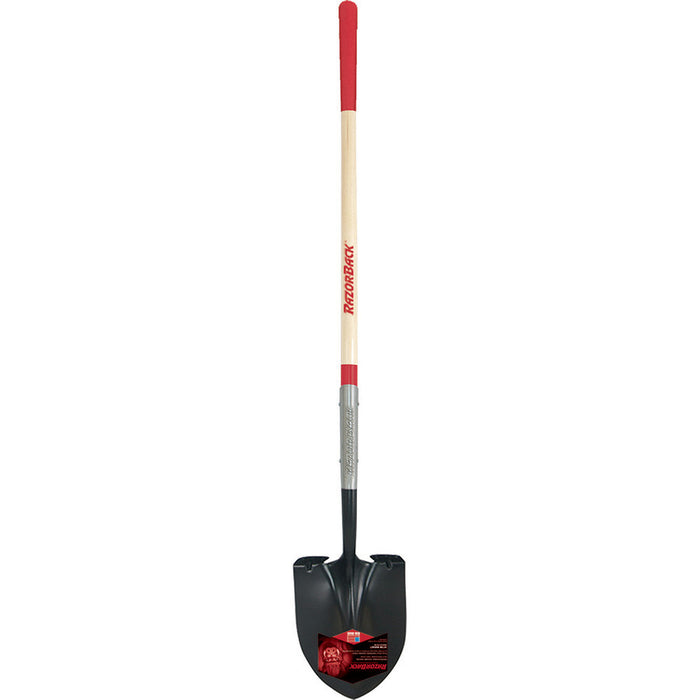 Ames Razor-Back Long Handle Round Point Shovel-Brown