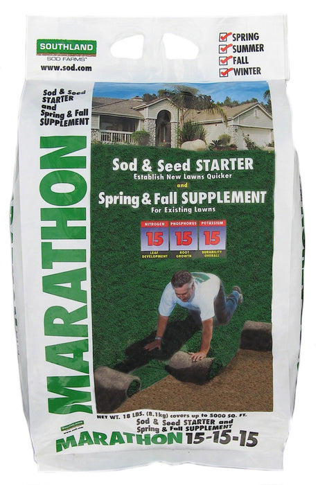 Marathon Sod & Seed Starter Bag New and Existing Lawns 15-15-15-18 lb