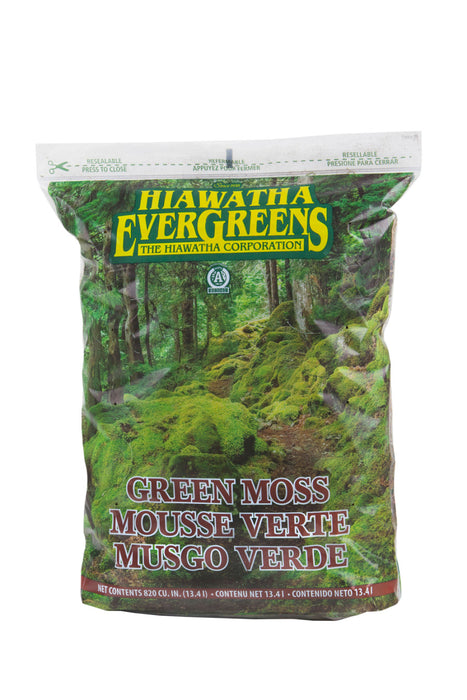 Hiawatha Evergreens Decorator Moss in Resealable Bags-Green, 820Cuin