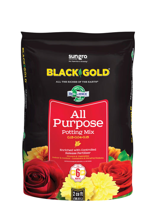 Black Gold All Purpose Potting Soil-0.13-0.04-0.13, 2Cuft