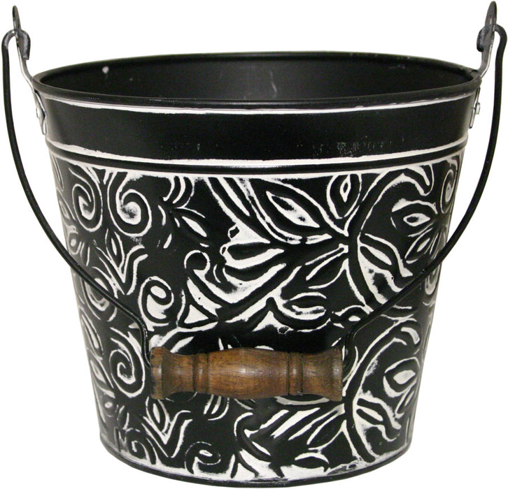 Robert Allen Floral Planter w/Handle-Charcoal, 8 in