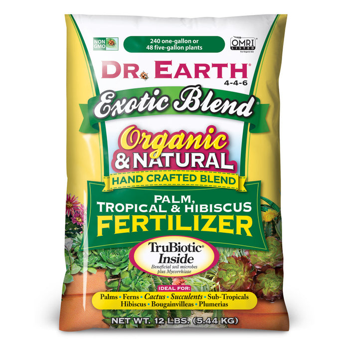 Dr. Earth Exotic Blend Premium Palm, Tropical & Hibiscus Fertilizer 4-4-6-12 lb