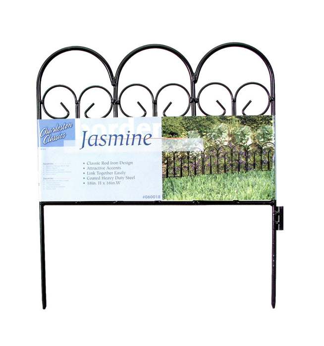 Garden Zone Jasmine Classic Steel Border-Black, 118In X 16 in