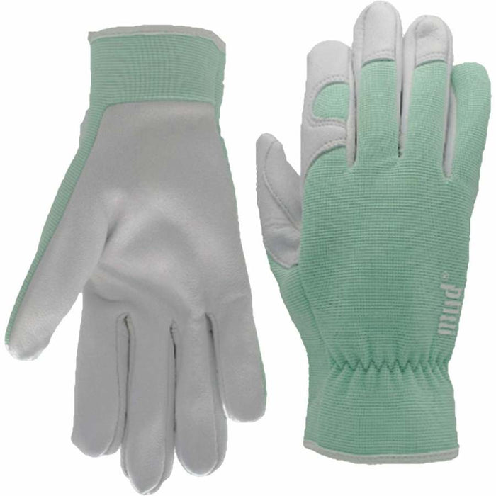 Mud Mud Women's Hi Dex Goatskin Leather Palm Gloves-Mint, SM/MD