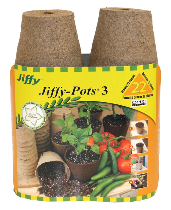 Jiffy Pots 3 Round Grows Plants-122 Plants, 3 in