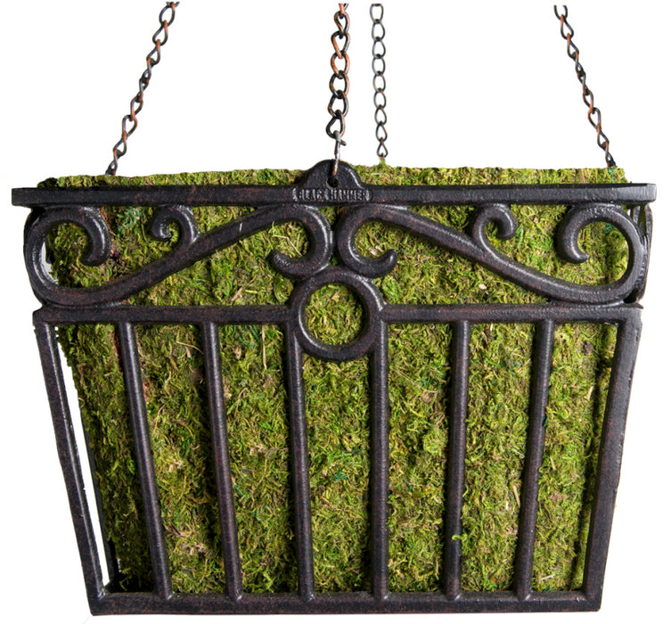 Supermoss Hammer Hanging Basket-London Square, Black, 14 in