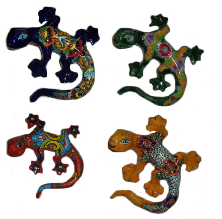 Talavera Salamander Hanger Sets-Blue/Green/Red/Yellow, 9 in