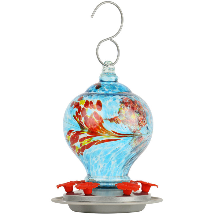 Nature's Way Artisan Gravity Glass Hummingbird Feeder-Sunny Day, 28 oz