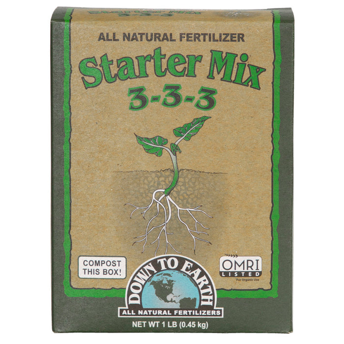 Down To Earth Starter Mix All Natural Fertilizer Organic 3-3-3-1 lb