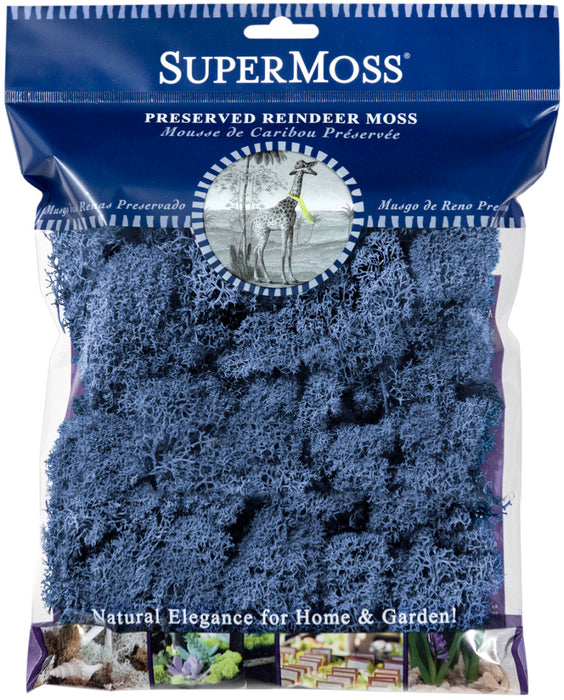 Supermoss Reindeer Preserved Moss-Royal Blue, 4 oz