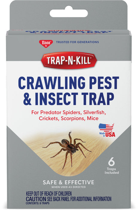 Enoz Trap-N-Kill Spider & Silverfish Traps-6 pk