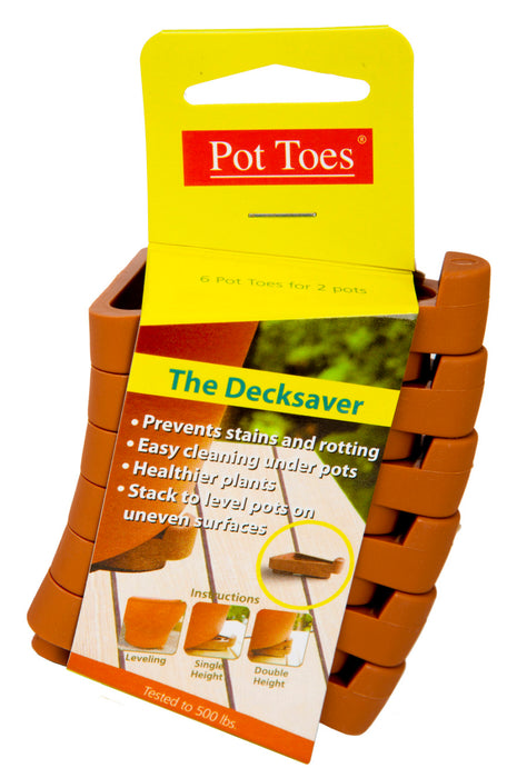 Plant Stand Pot Toes The Decksaver-Terra Cotta, Clip Strip, 26 pk